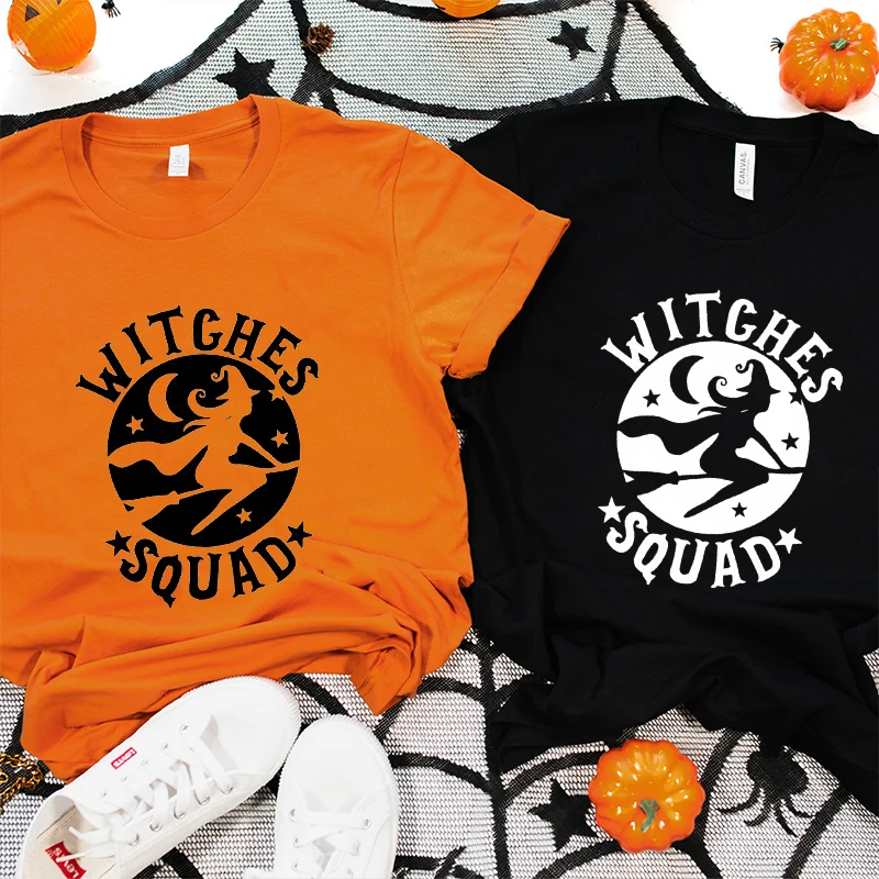 

Одежда ведьм на Хэллоуин для женщин, футболки, футболки с отрядкой ведьмы, одежда с короткими рукавами и круглым вырезом, забавная футболка для вечеринки в честь Хэллоуина