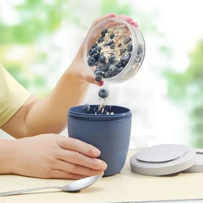 Tazas creativas para hacer yogur, cereales, desayuno, almuerzo, taza DIY para ensalada, yogur, Parfait, taza portátil para desayuno de viaje al aire libre