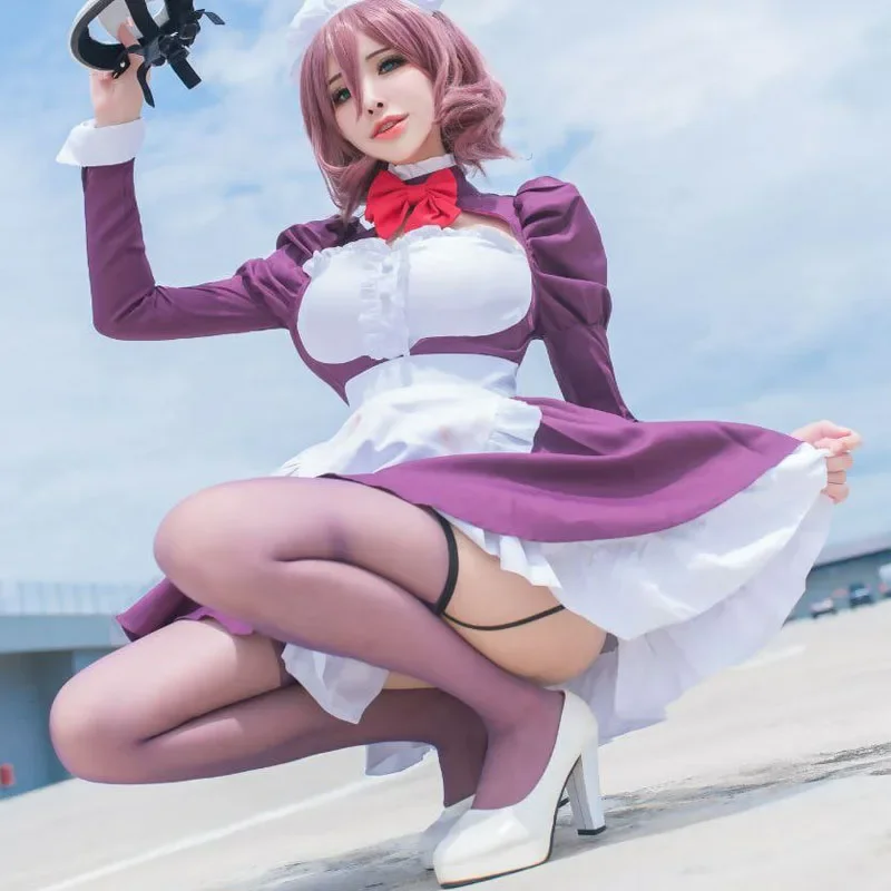 女性のためのアニメのコスプレ衣装,スカートセット,天牛,しのぶ,メイドフクカメン,ハロウィーンの衣装