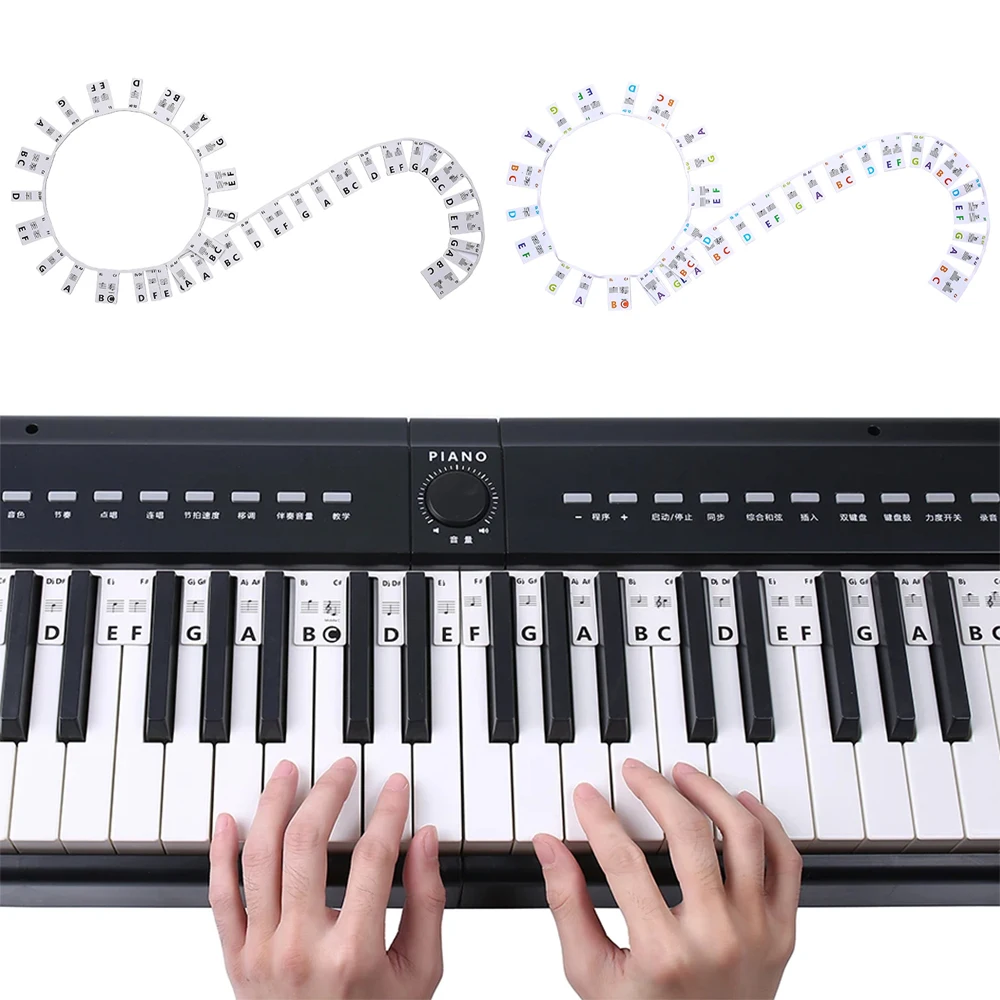 Silicone Piano Stickers Beginner Guide To Piano Notes Removable Piano Keyboard Note Labels Learning No Need Stickers Reusable