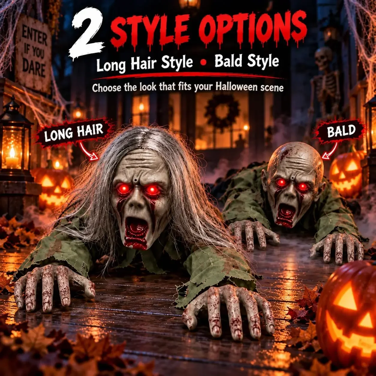 Halloween Zombie Crawler, Sound Activated Crawling Zombie Prop