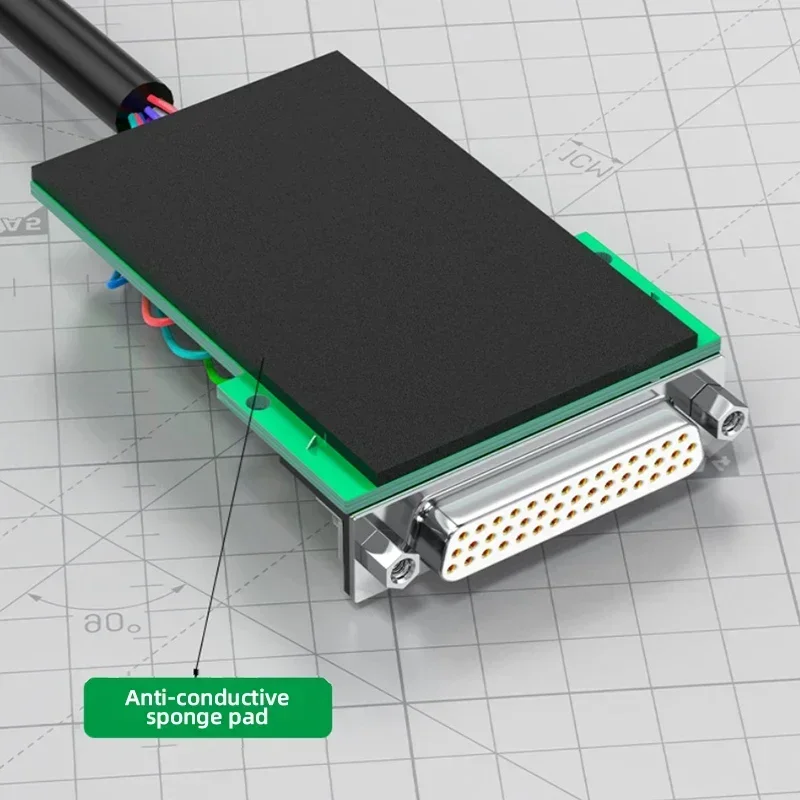 DB44 Welding-free Connector Industrial Grade HDB44 Pure Copper Transfer Terminal Board 3 Rows 44 Pin Male Female Adapter Plug