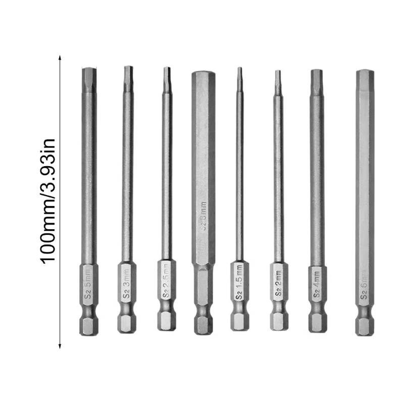 8/10 ชิ้นโลหะผสมเหล็กแม่เหล็กหัวหกเหลี่ยม ไขควง บิต 1.5-H12 1/4 นิ้ว บิต