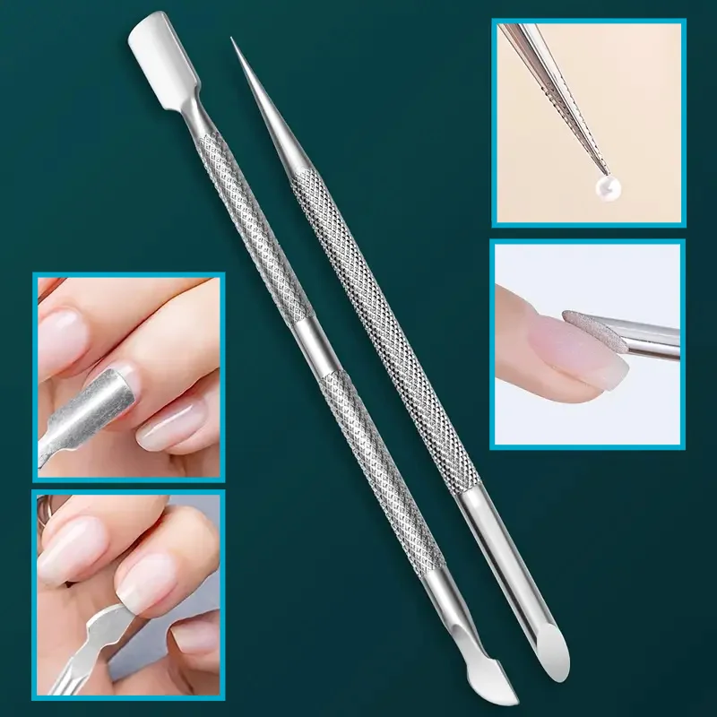 مجموعة أدوات إزالة طلاء الأظافر من الفولاذ المقاوم للصدأ 5/6 قطع، مجموعة أدوات مكشطة جل مانيكير وباديكير، مناسبة لأظافر الأصابع وأظافر أصابع القدم #4