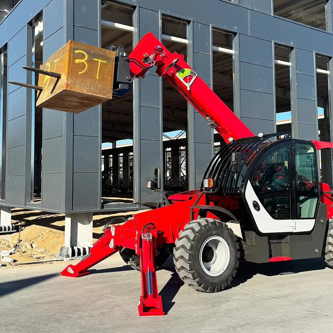 Mini 4 tons 17m remote control loader agricultural telescopic loader forklift diesel powered pallet truck farm retail industry