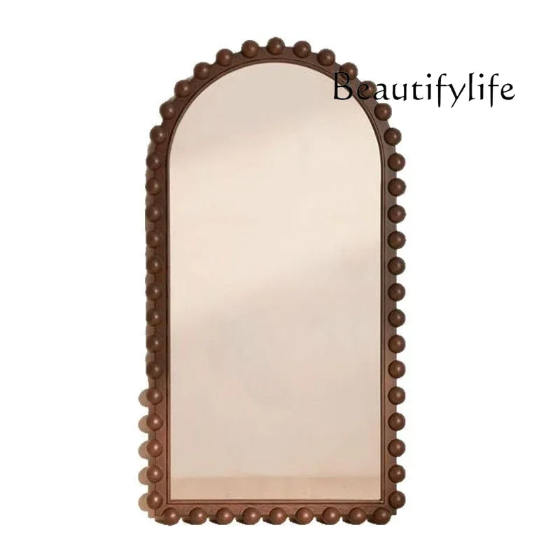 R Full-length Mirror Full-body Bedroom French Retro Arch Floor-to-ceiling Mirror Home Entry Wall-mounted Fitting Mirror