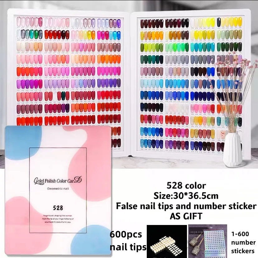 

Large Capacity Color Nail Display Book Acrylic Gel Polish Display Chart Salon Manicure Tools With False Nail Tips Showing Shelf