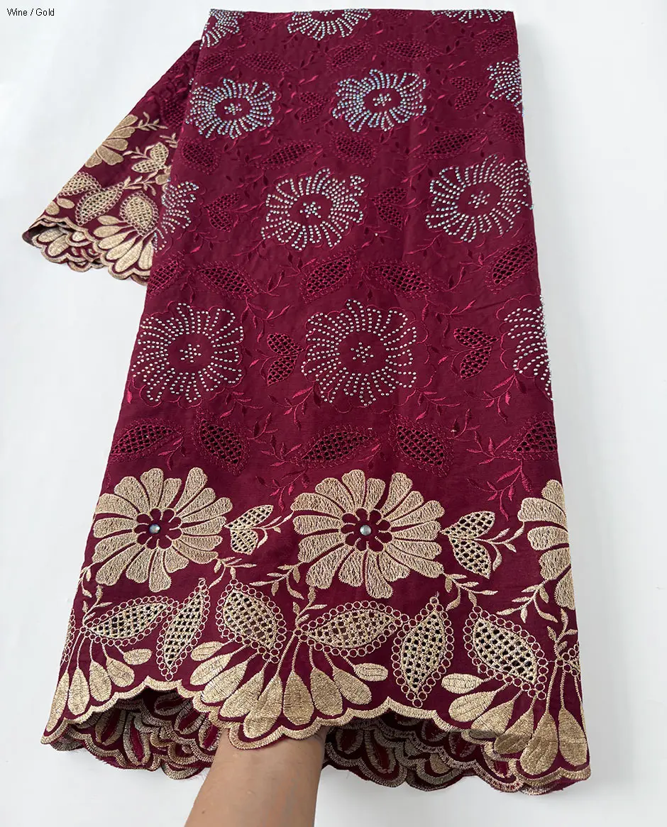 Big Sale Soft Cotton Voile Lace High Quality Embroidered African Swiss Fabric In Switzerland Dubai Nigerian Sewing Garment