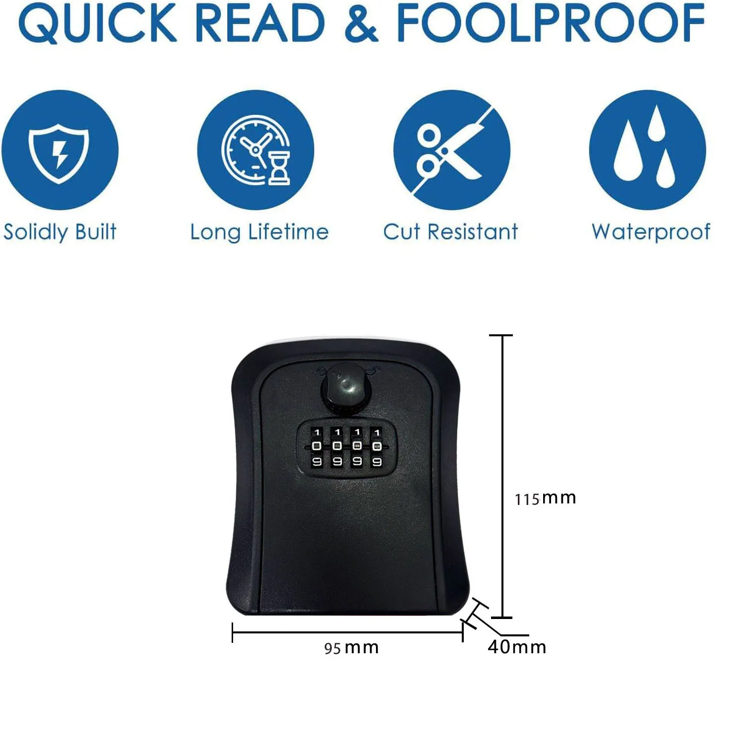 Key Lock Box with Code Outdoor Lock Box for House Support Wall-Mounted and Peephole Installations Safe Suitable for Homes Office