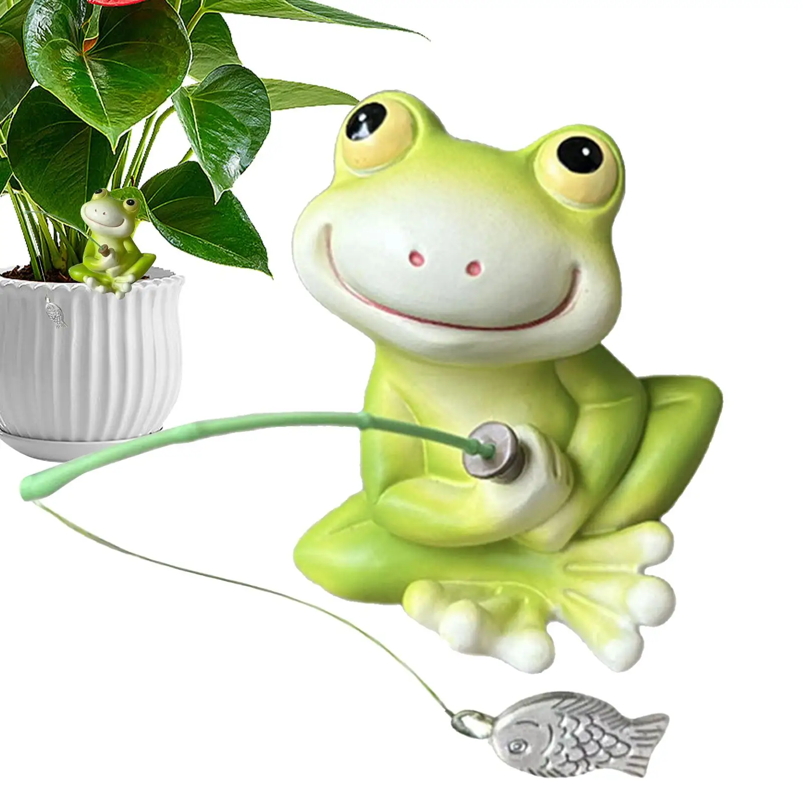 Froschstatuen für den Garten, Kunstharz, Angeln, Tier-Sammelfiguren, niedliche Miniaturstatuen, Figuren, Ornamente für den Hinterhof