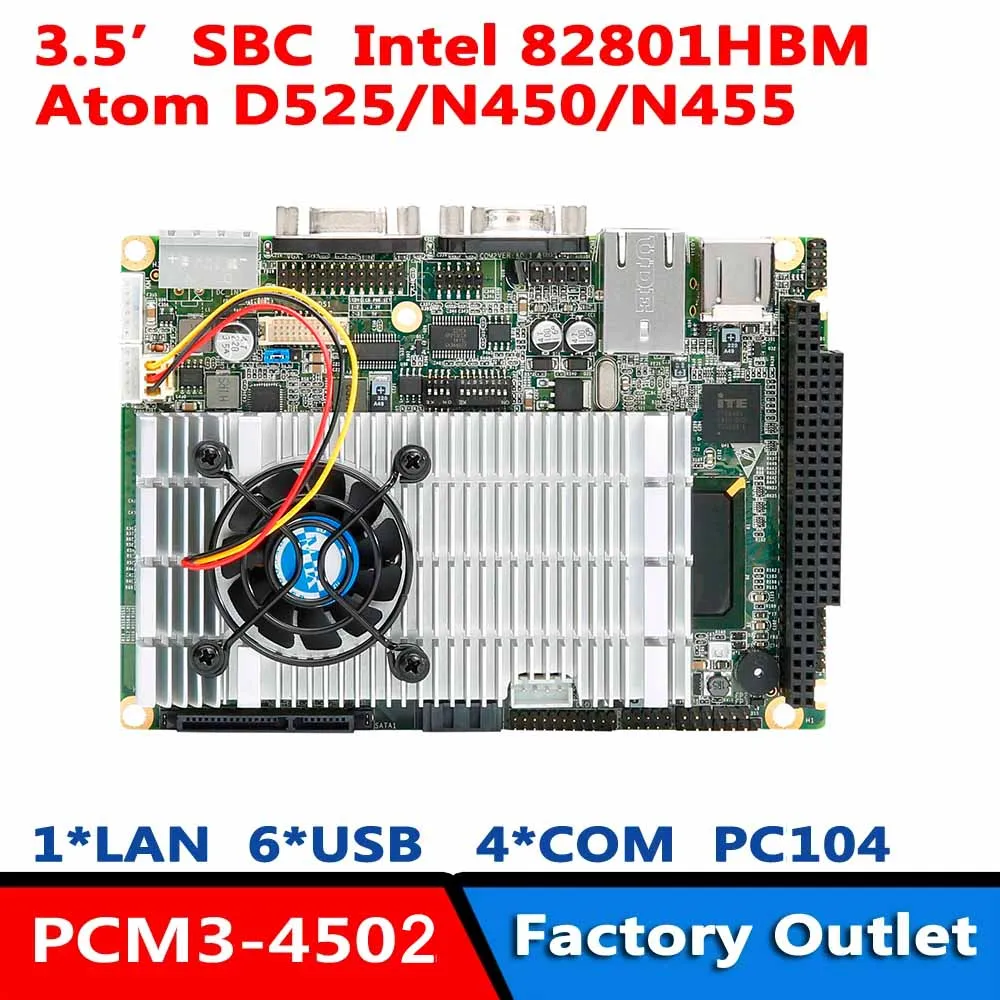 

3,5-дюймовый встроенный промышленный компьютер SBC Intel Atom N450/N455, одноплатный ПК/104 LVDS