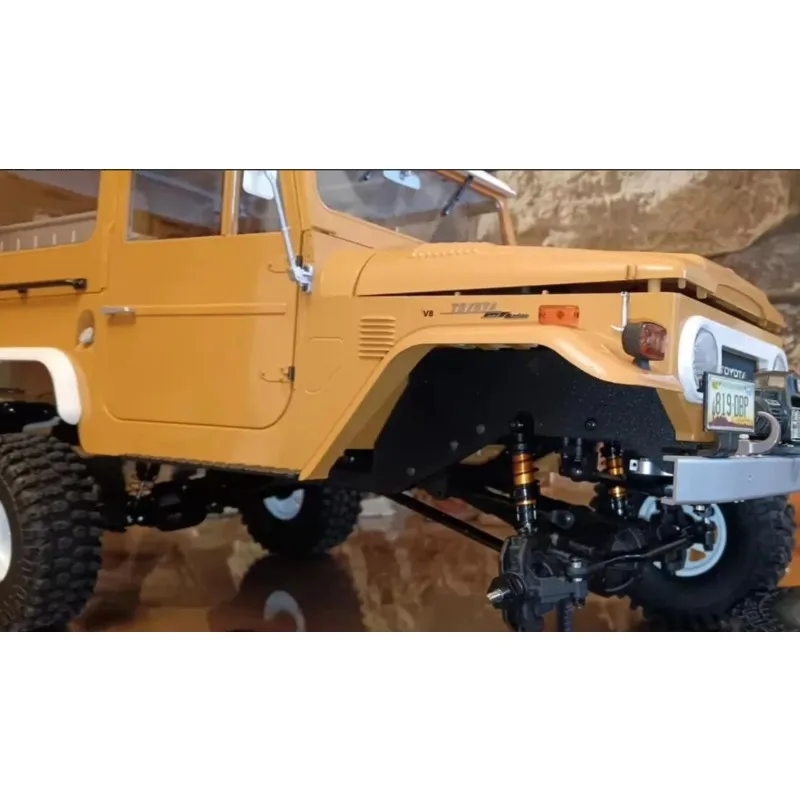 For FMS 1/10 FJ40 RC Crawler Mod Parts,Black Engine Side Panels &Rear Wide Fenders for Dust Isolation,Upgrade Modification Parts