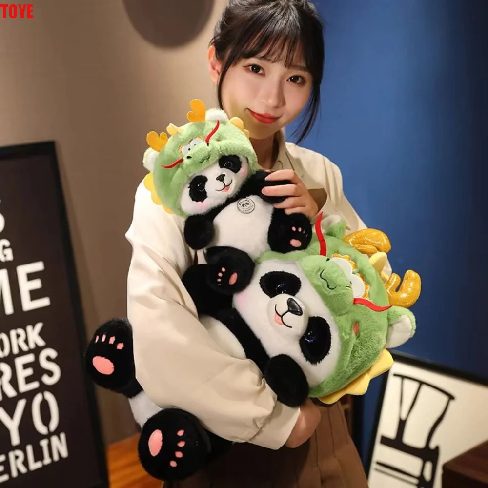 

PP Cotton Transform Dragon Panda Doll Soft Fluffy Simulation Panda Plush Toys Ins Cartoon Cosplay Panda Dragon Stuffed Toy