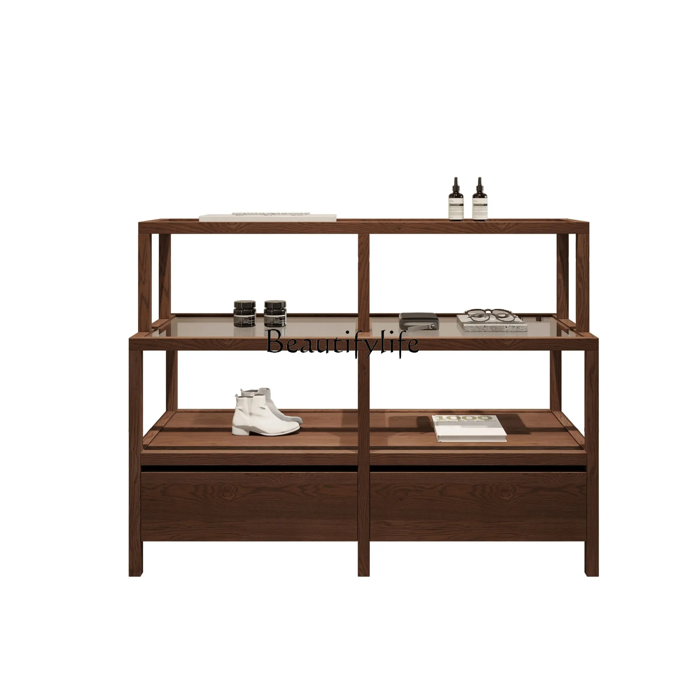 

*Clothing store Nakajima cabinet, shoe bag display, flowing water table, middle tea shop display cabinet