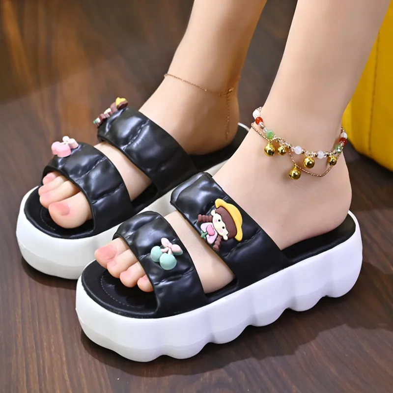 New model Women Summer Flat Sandals Fashion Girl's Platform Sandals Heels Beach Slippers Outdoor Comfortable Beach Sandals Shoes