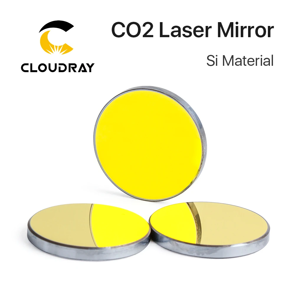 Cloudray Co2 Laser Si مرايا عاكسة للنقش بالليزر عدسات عاكسة من السيليكون المطلي بالذهب ضياء. 19 20 25 30 38.1 ملم