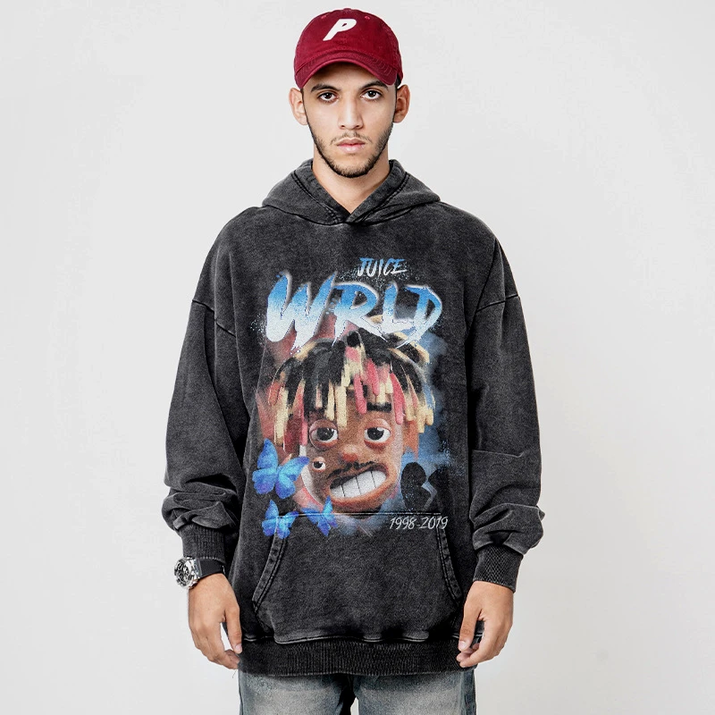 TravisScott American Print Hip Hop Rap Sweater Hooded Hiphop Trendy Brand Blockbuster Spring Coat Men