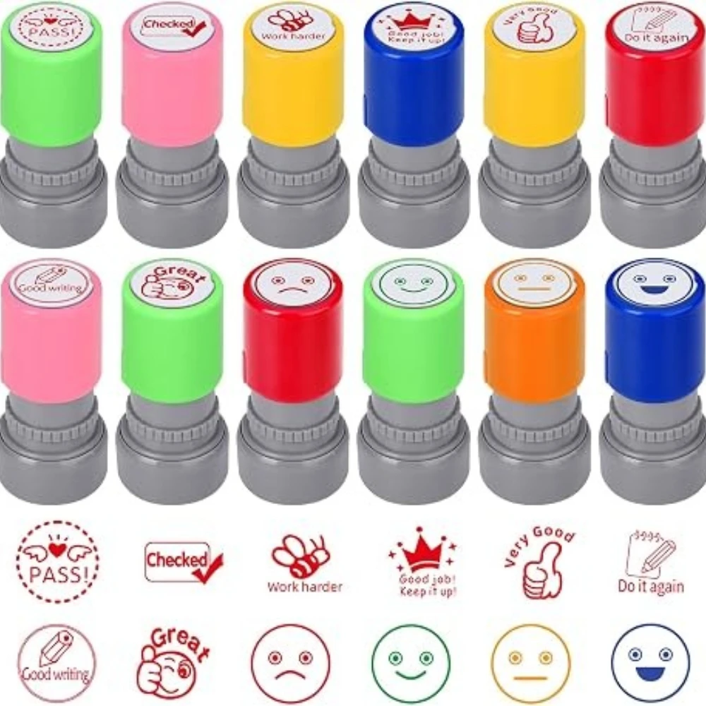 Teacher Stamps for Classroom Kids Reward Encouragement Self‑Inking Rubber Stamp Motivational Homework Comment Stamps for Student