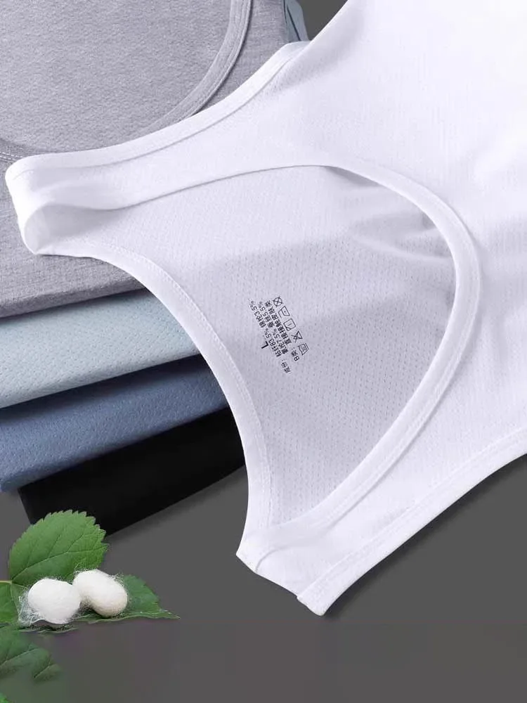 

Trendy Modal Vest Men's Summer Thin Base Layer Sports Fitn White Svel T-irt Sweatirt Breathable Moisture-ng...