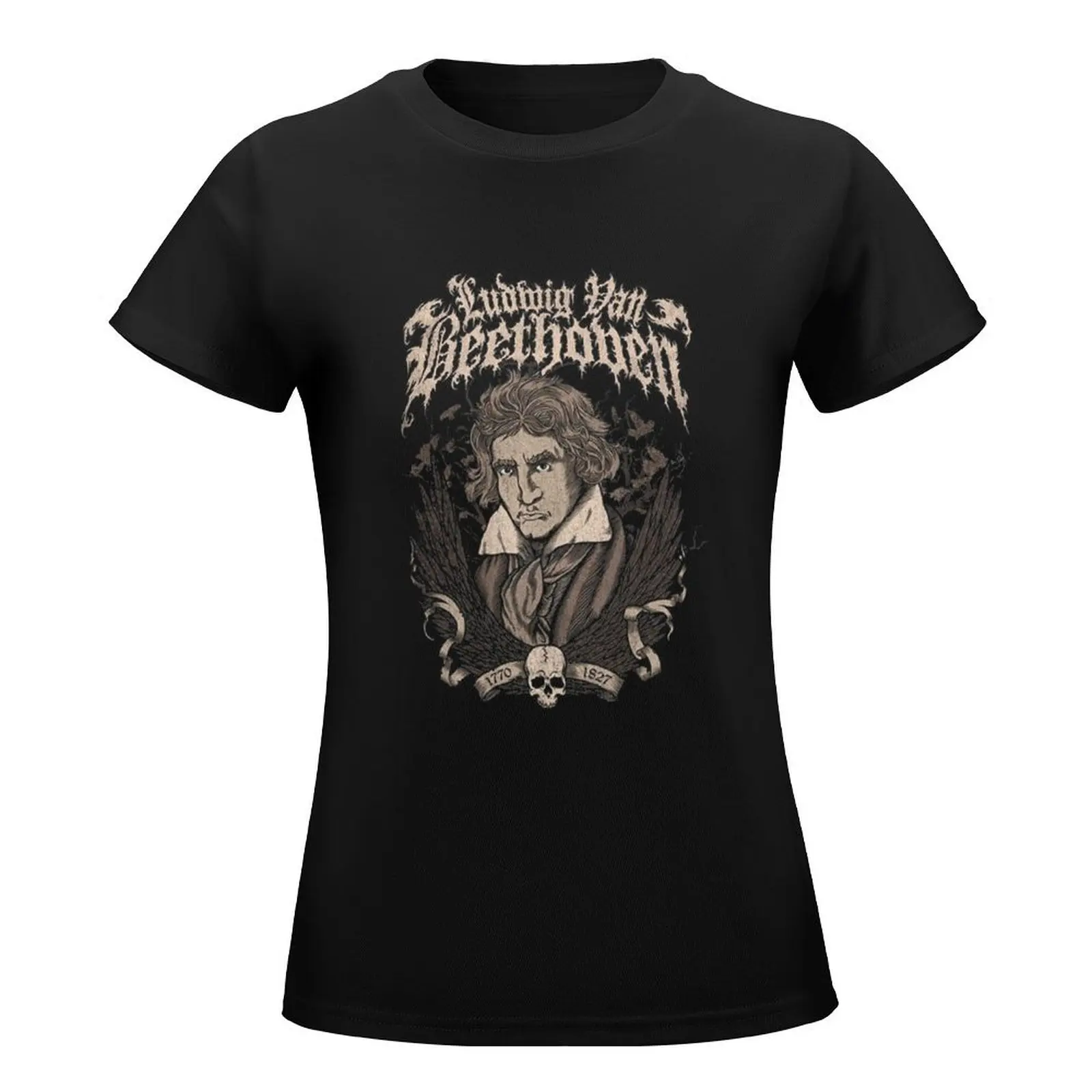 Ludwig-Van-Beethoven-Death-Metal T-Shirt graphics hippie clothes kawaii clothes T-shirts for Women