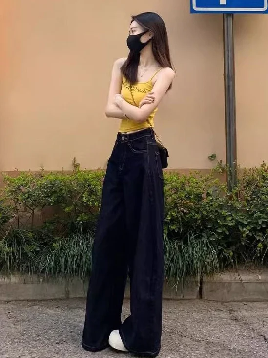 

Женские осенние джинсы больших размеров, большие, большие, пышные, эластичные, эластичные, свободный крой, палаццо, широкие брюки, расклешенные брюки, удлинение ног