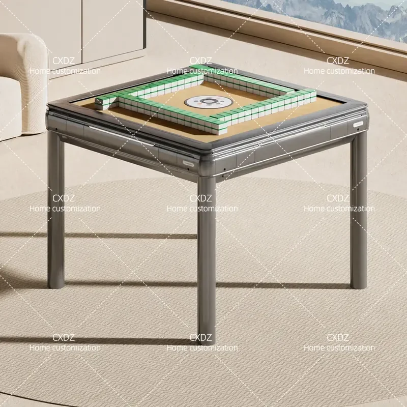 Fully Automatic Household Mahjong Machine One Click Noise Reduction Folding Heating Silent Table Dual Purpose Light