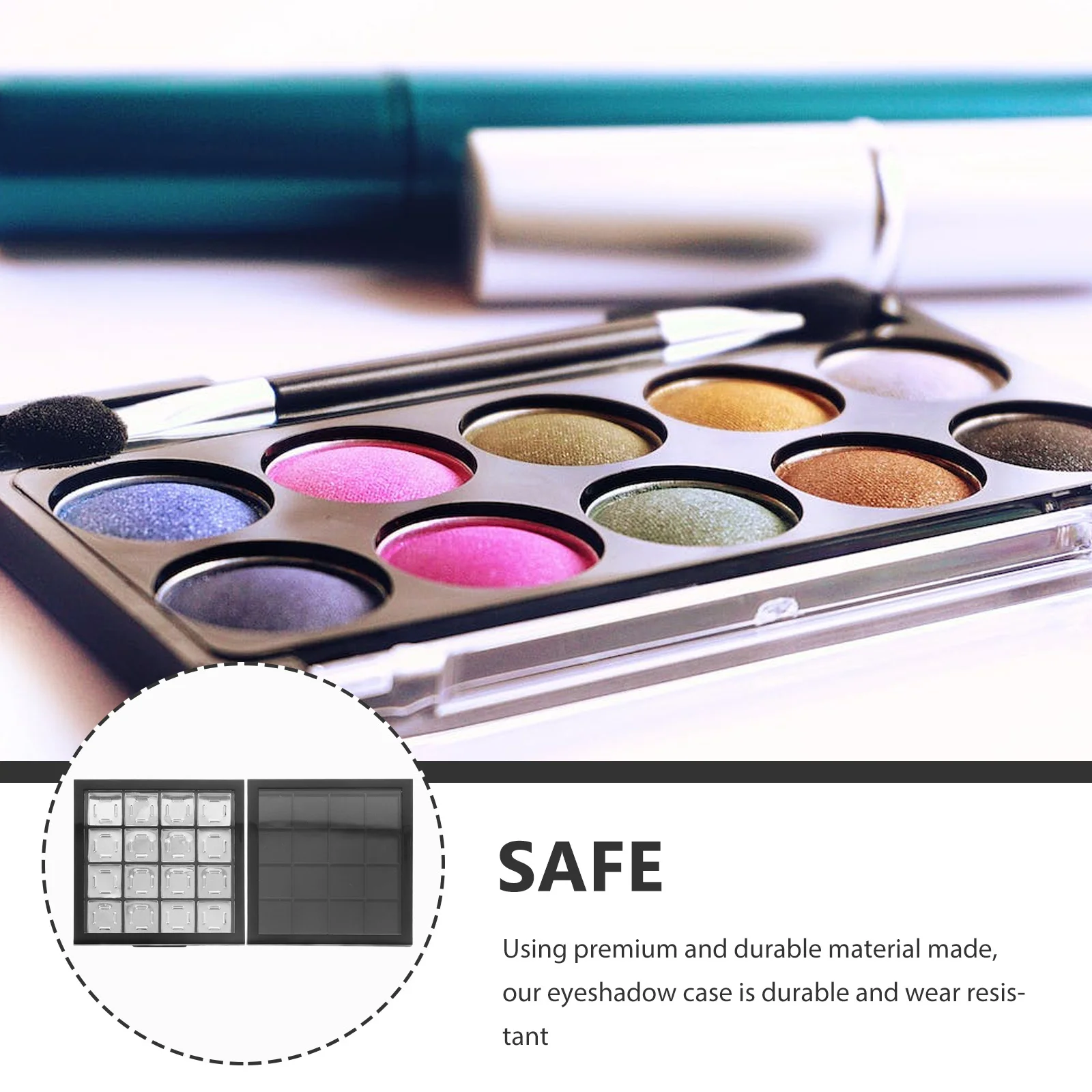 

2Pcs Professional Eyeshadow Empty Box Multi Grid Cosmetic Storage Plate For Diy Makeup And Blusher Holder Gift Proposal