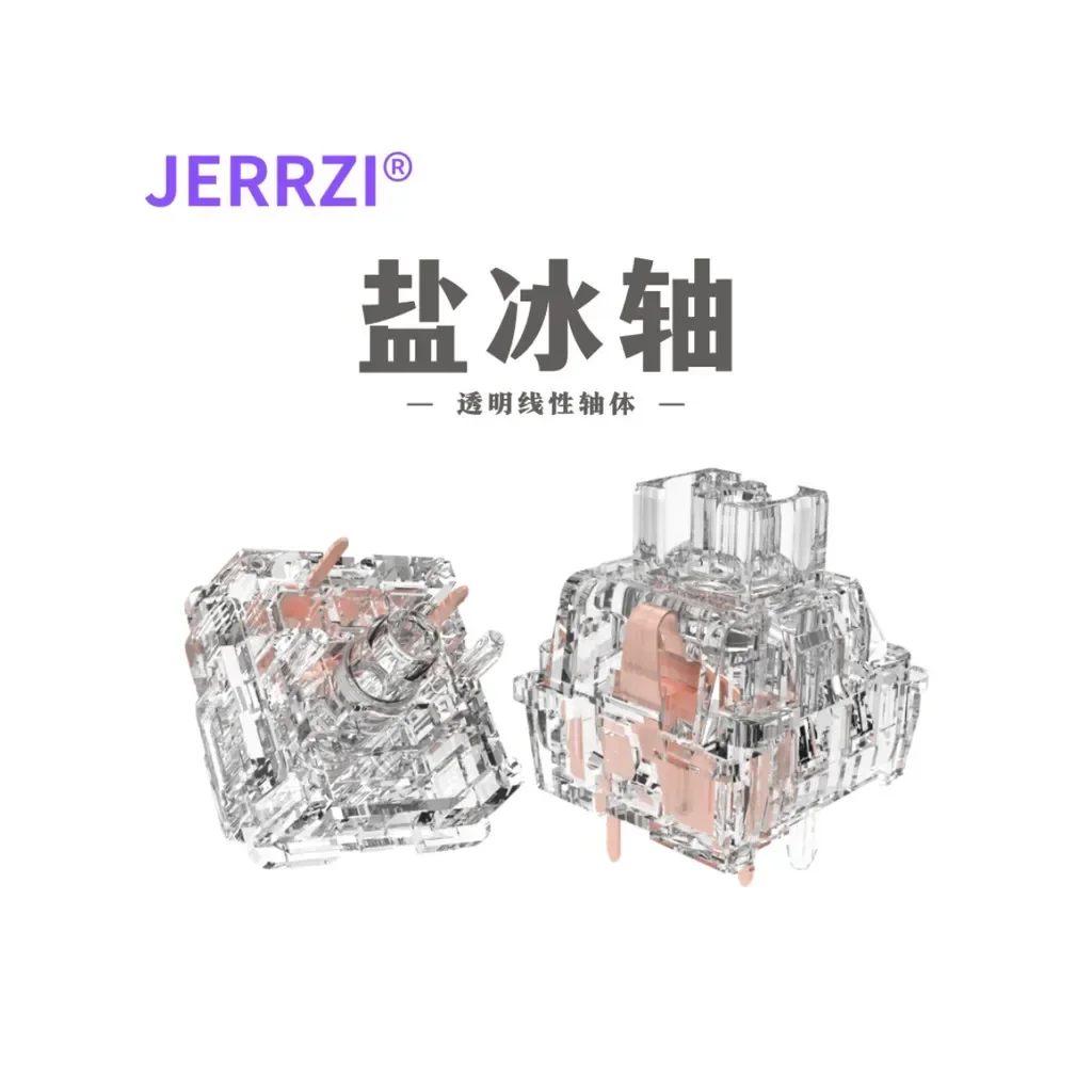 Jerrzi Salt Ice Switch Crystal Transparent Linear Silent Switch Prelubed RGB Customized Five-pin for MX Mechanical Keyboard