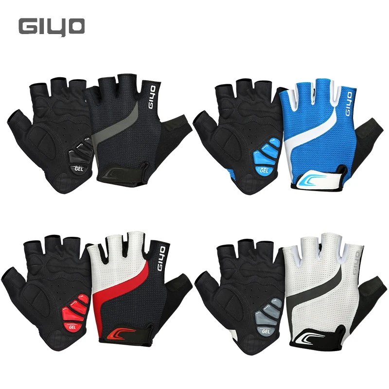 Giyo-guantes de LICRA transpirables para ciclismo, manoplas Unisex de medio dedo para bicicleta de carretera, MTB, DH, carreras al aire libre