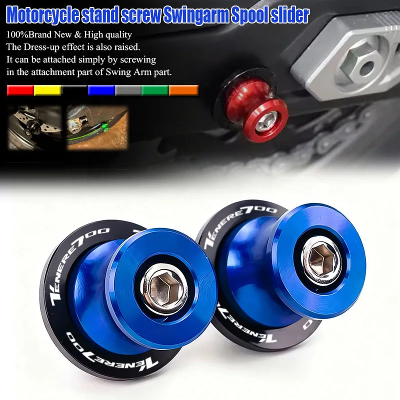 

TENERE700 Swingarm Slider Spools For Yamaha TENERE 700 Tenere700 2019 2020 2021 2022 Motorcycle 6MM Swing arm Stand Screws LOGO