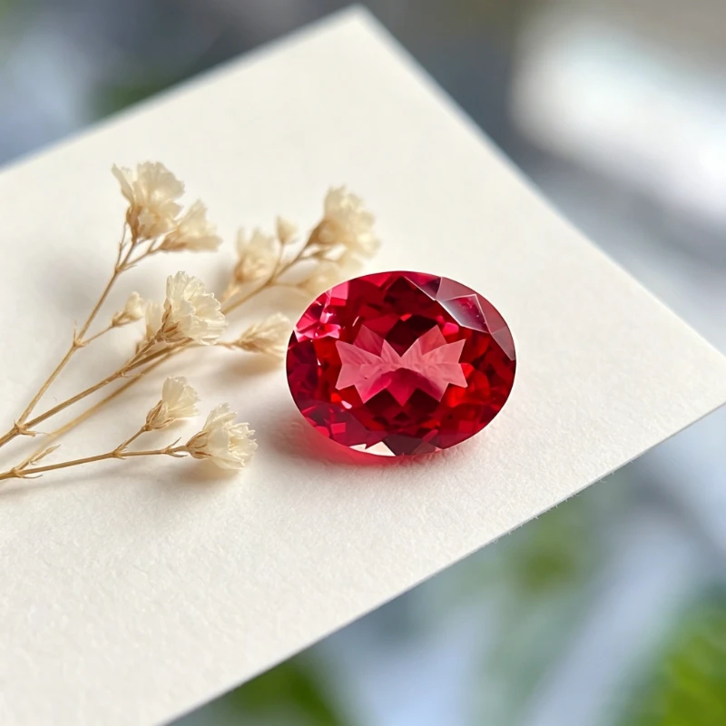 Synthetischer Saphir Feuerlotus-Farbe Padparadscha Ovale Form Zertifizierbar Wählbar Großhandel – Detail 2