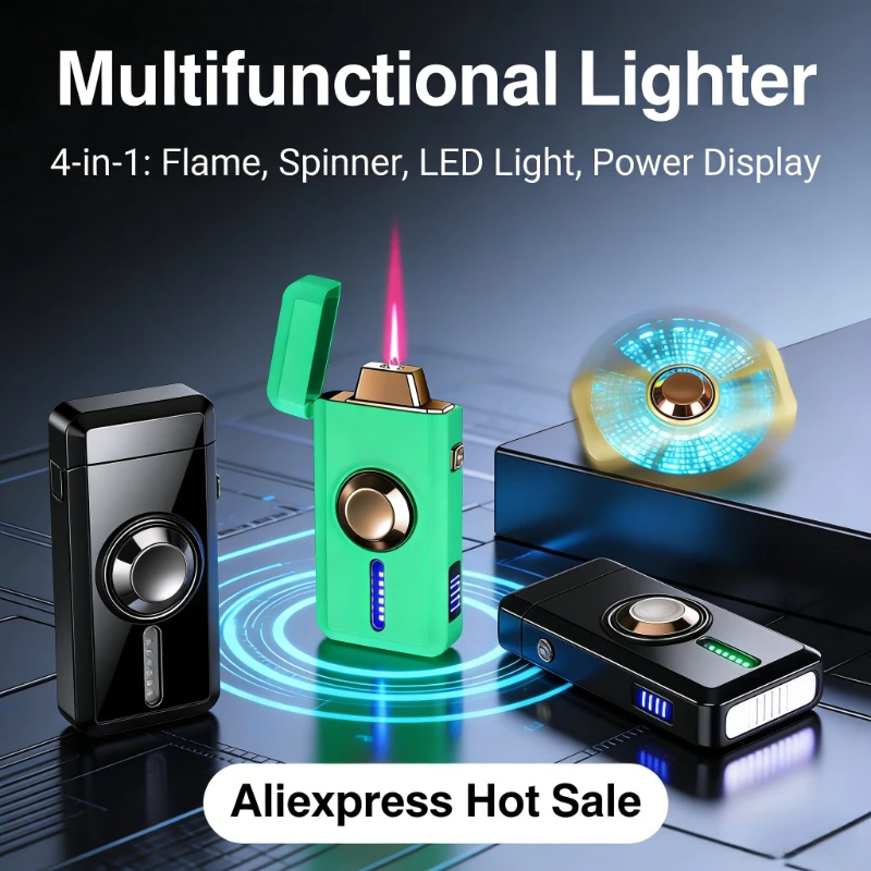 

New Novel Decompression Gyroscope Lighter Intelligent Voice Control Metal Inflatable Unique Gift for Male Smoking Lovers