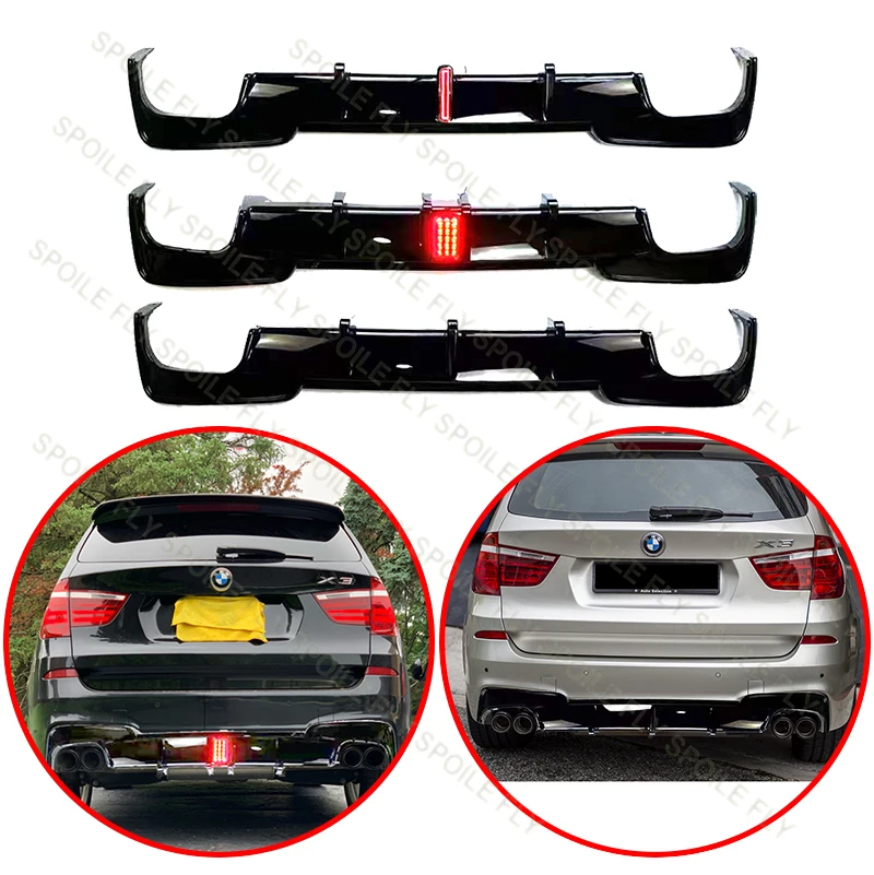 

For BMW X3 F25 M Sport 2010 2011 2012 2013 2014 2015 2016 2017 High Quality Car Rear Bumper Lip Spoiler Body Kit Glossy Black