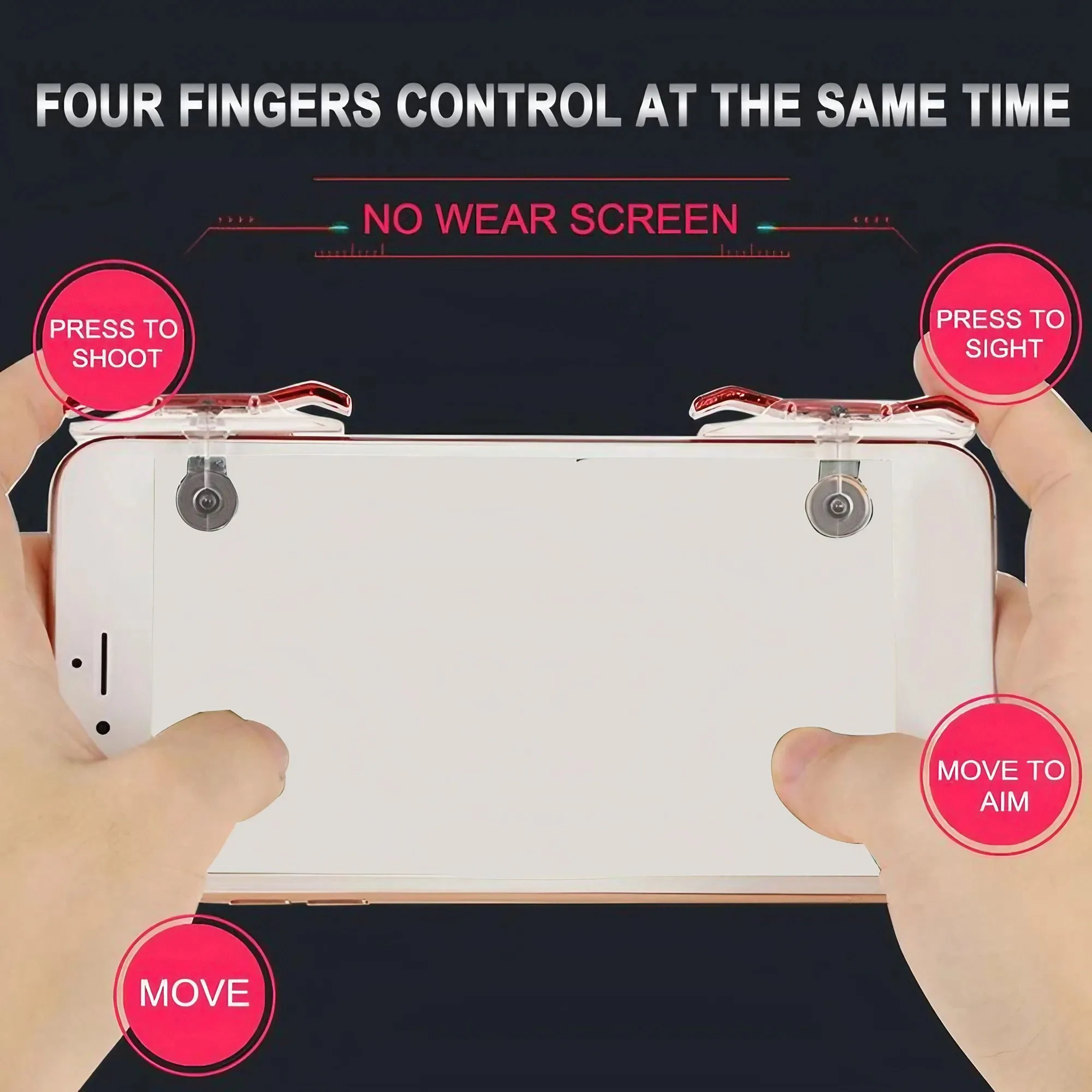 Mobile Game Fire Button Controller and Joystick Grip R1L1 Triggers for PUBG Knives Out Survival Games Accessories - view 3