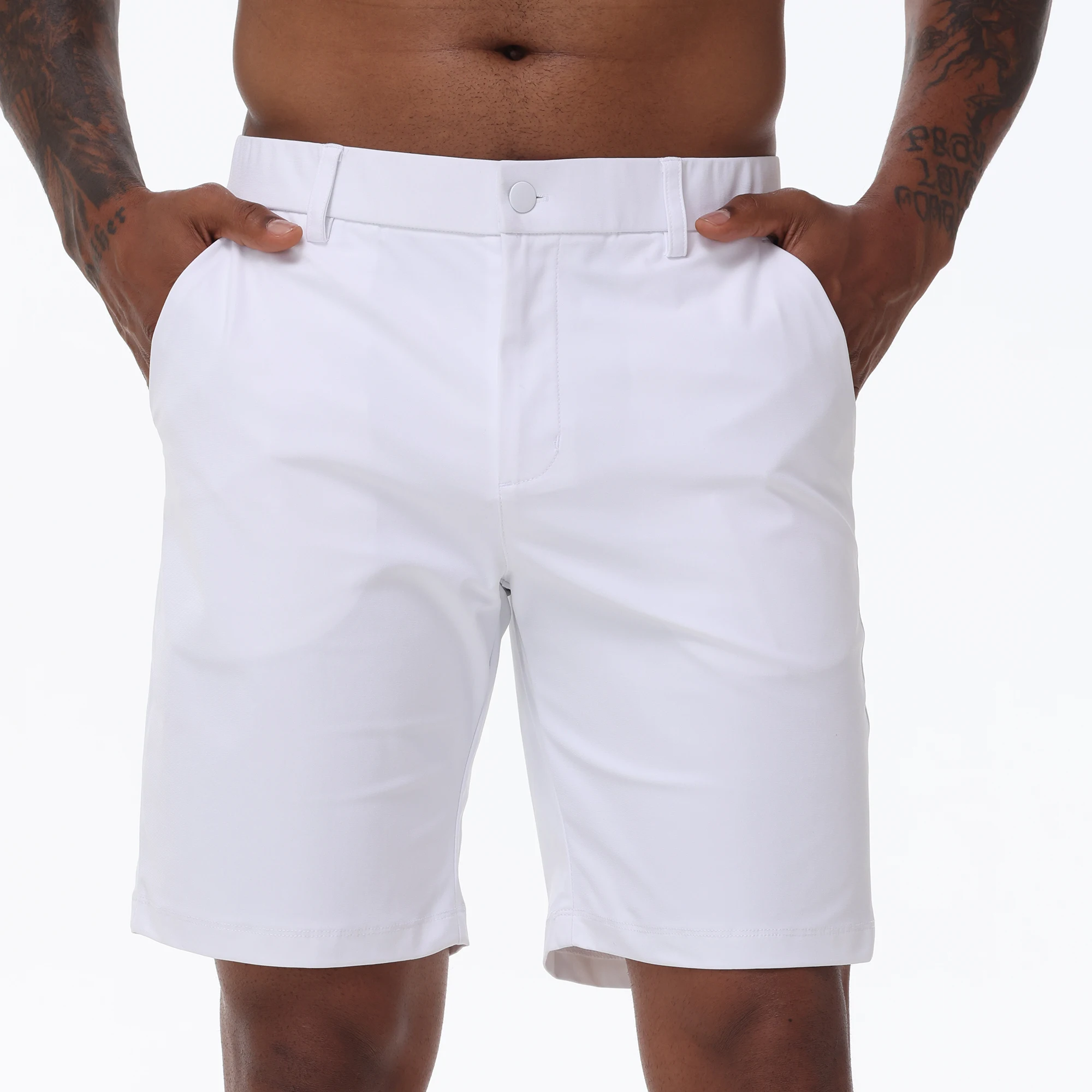 Herren Cargo trend ige Shorts lässige, elegante Golfhose, Stretch-Taillen-Arbeits shorts mit verdeckten Seiten taschen mit Reiß verschluss