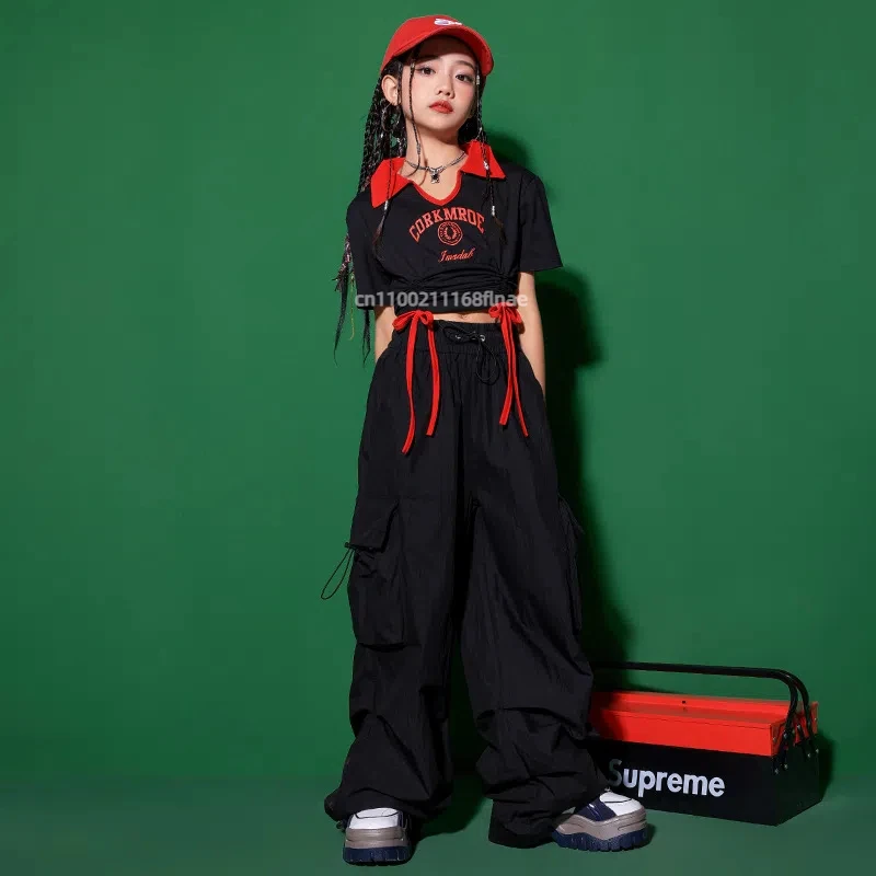 Street Dance-Kostüm für Mädchen, hübsches japanisches Jazz-Tanz-Performance-Kostüm-Set, Hip-Hop-Laufsteg-Bühnenkostüm für Kinder