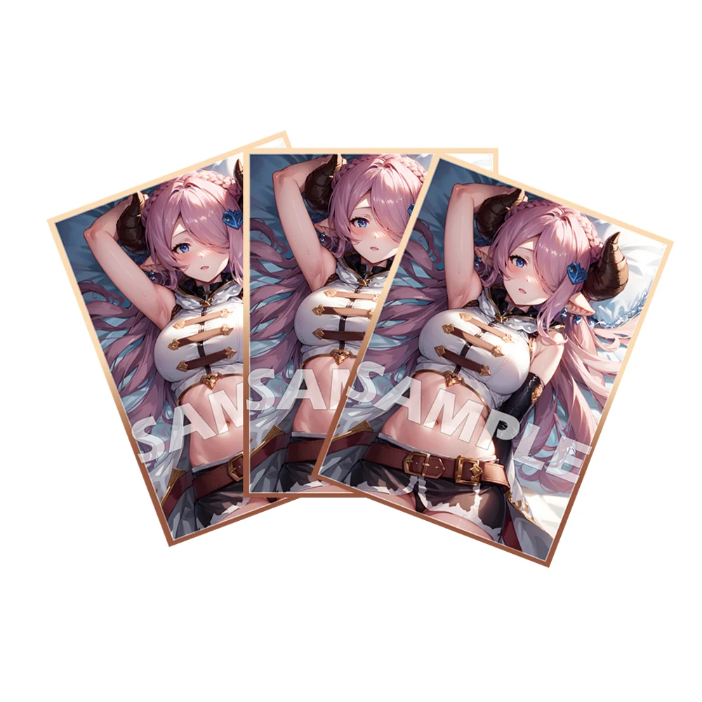 Fundas para cartas coleccionables de Anime, Protector de 67x92mm, 60 piezas, para MTG, Granblue, fantasía, Narmaya, Compatible con TCG/PTCG/PKM