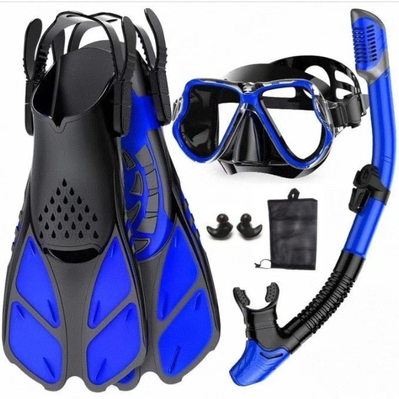 

Outdoor Sports Snorkeling Three Sets Diving Mask Snorkel Adjustable Fins Swimming Gear