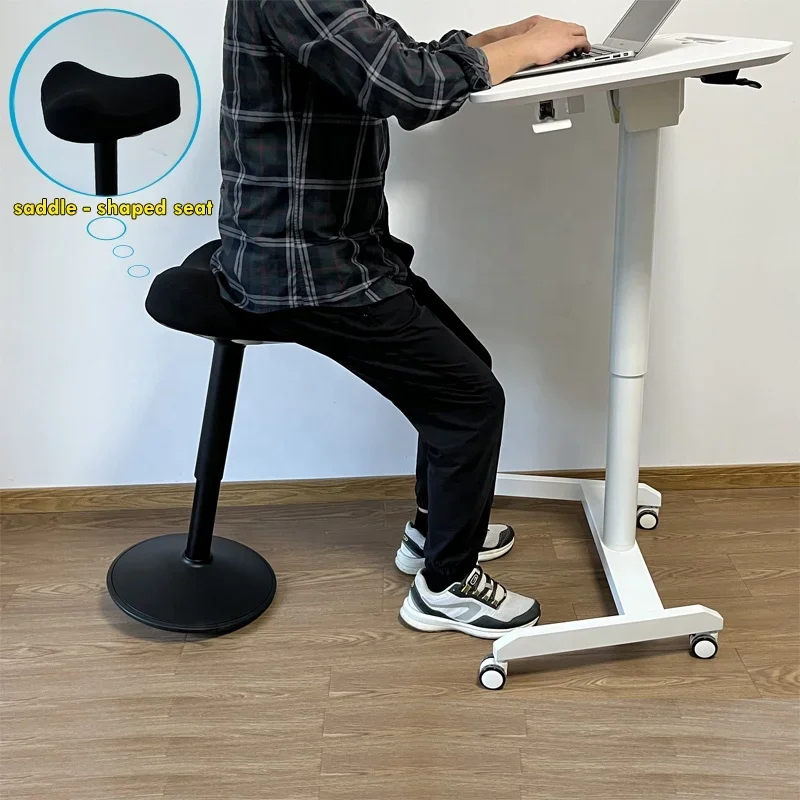 2026 Adjustable Ergonomic Swivel Office Chair Sit-stand Balance Stool with  Anti-Slip Base & Saddle Seat