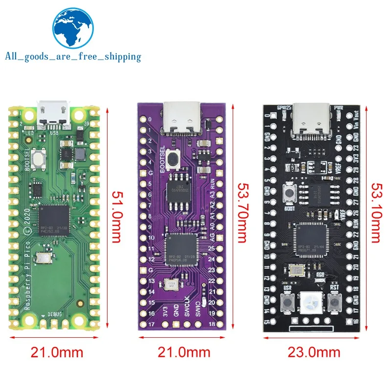 DIYTZT Raspberry Pi Pico Board RP2040 Dual-Core 264KB ARM Low-Power Microcomputers High-Performance Cortex-M0+ Processor