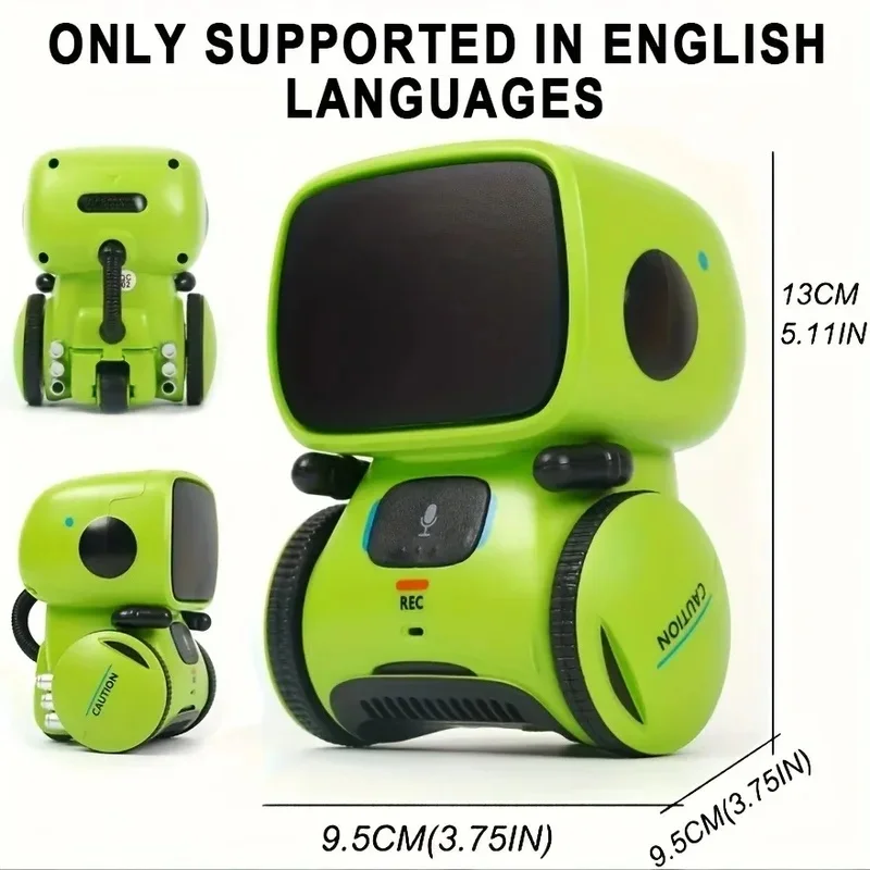 Multi‑Language Voice Interactive Mini Robot, Touch‑Control Kids Toy with Recording Voice‑Changing for Christmas Gift