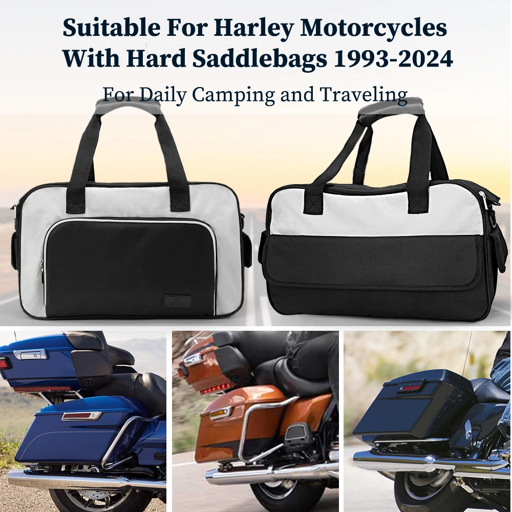 Motorcycle Hard Saddlebag Cooler Bag 25 Can Insulated Leakproof Ice Pack Fit Harley Davidson 1993-2024 Touring Camping Luggage
