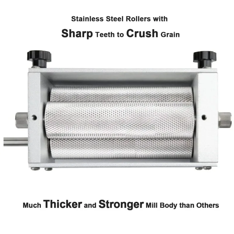 Grain 3 roll mill Barley malt crusher Stainless steel 2 roll barley crusher Grain malt mill for home beer brewing
