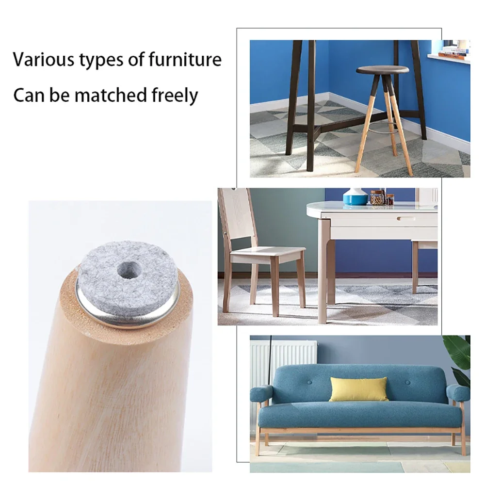 Almohadillas redondas de fieltro para pies, muebles, mesas de comedor, sillas, almohadillas protectoras antideslizantes y resistentes al desgaste, cubiertas silenciosas para uñas para pies