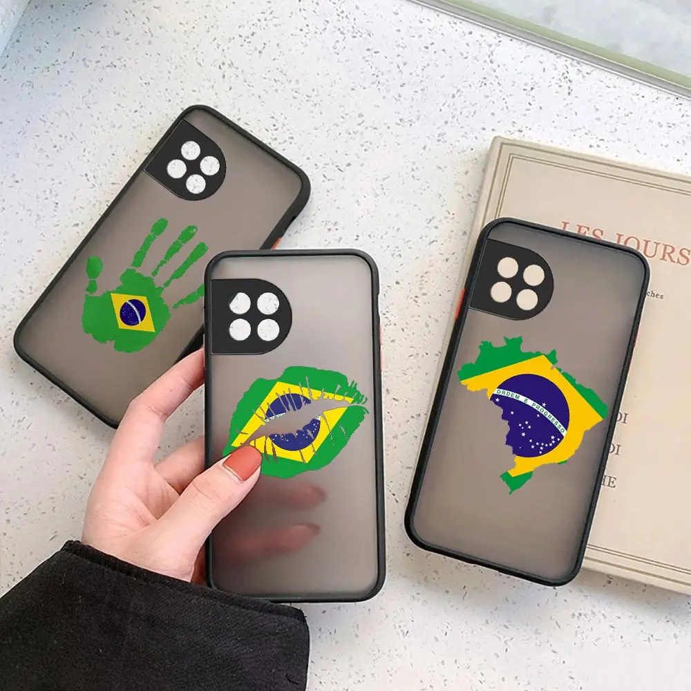 Brazil Brazilian Flags Emblem Matte Clear Case for Oneplus 10 9 8T 8 7 7T 6 6T 5 5T PRO NORD CE 2 N10 N100 5G Black Cover Coque