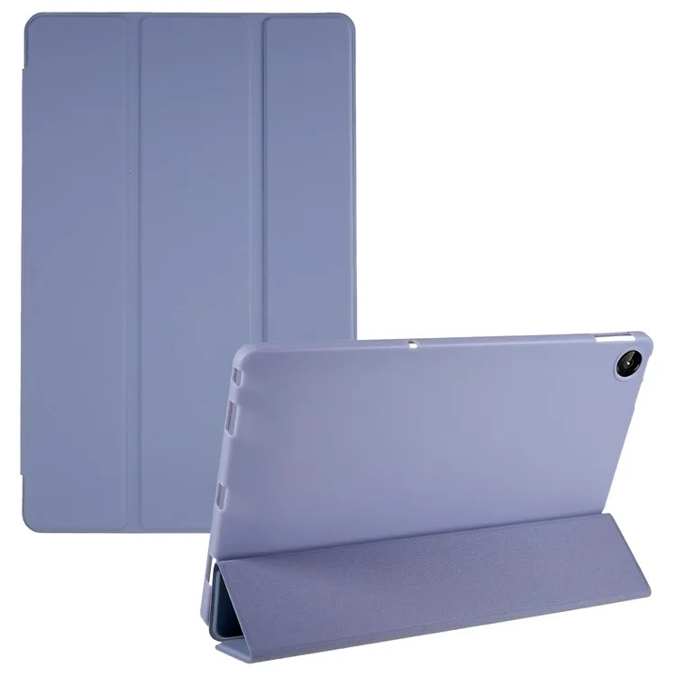 

For Lenovo Tab M10 Plus (3rd Gen) / Xiaoxin Pad 2022 10.6 inch Three-fold Stand PU Leather Cover Full Protection Soft Silicone T