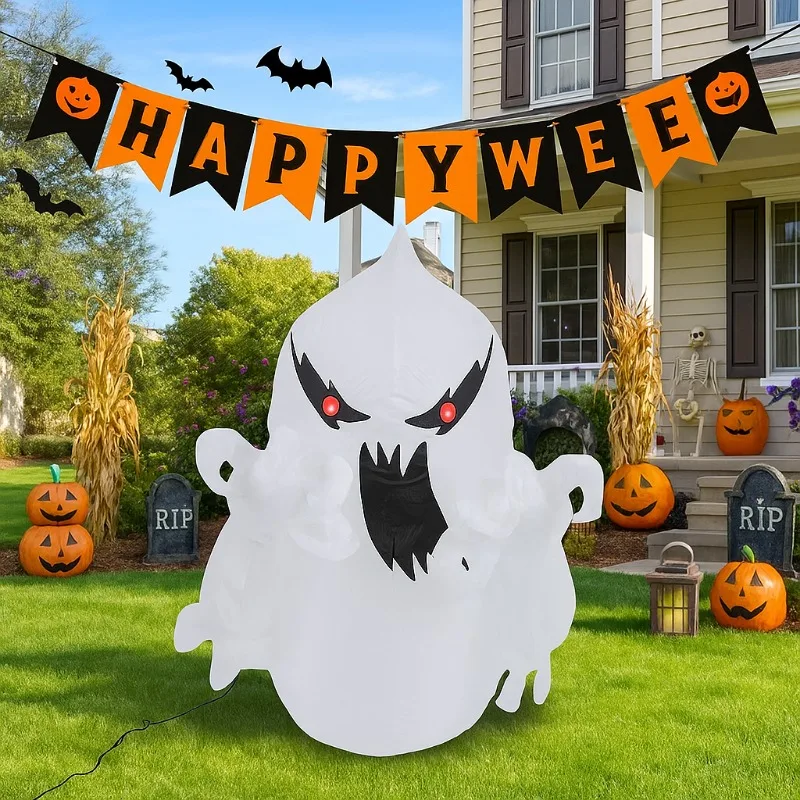 7.5FT هالوين عطلة الإضاءة نفخ اللعب زينة شبح اليقطين الديكور مع المصابيح في الهواء الطلق منزل ساحة حديقة الدعامة