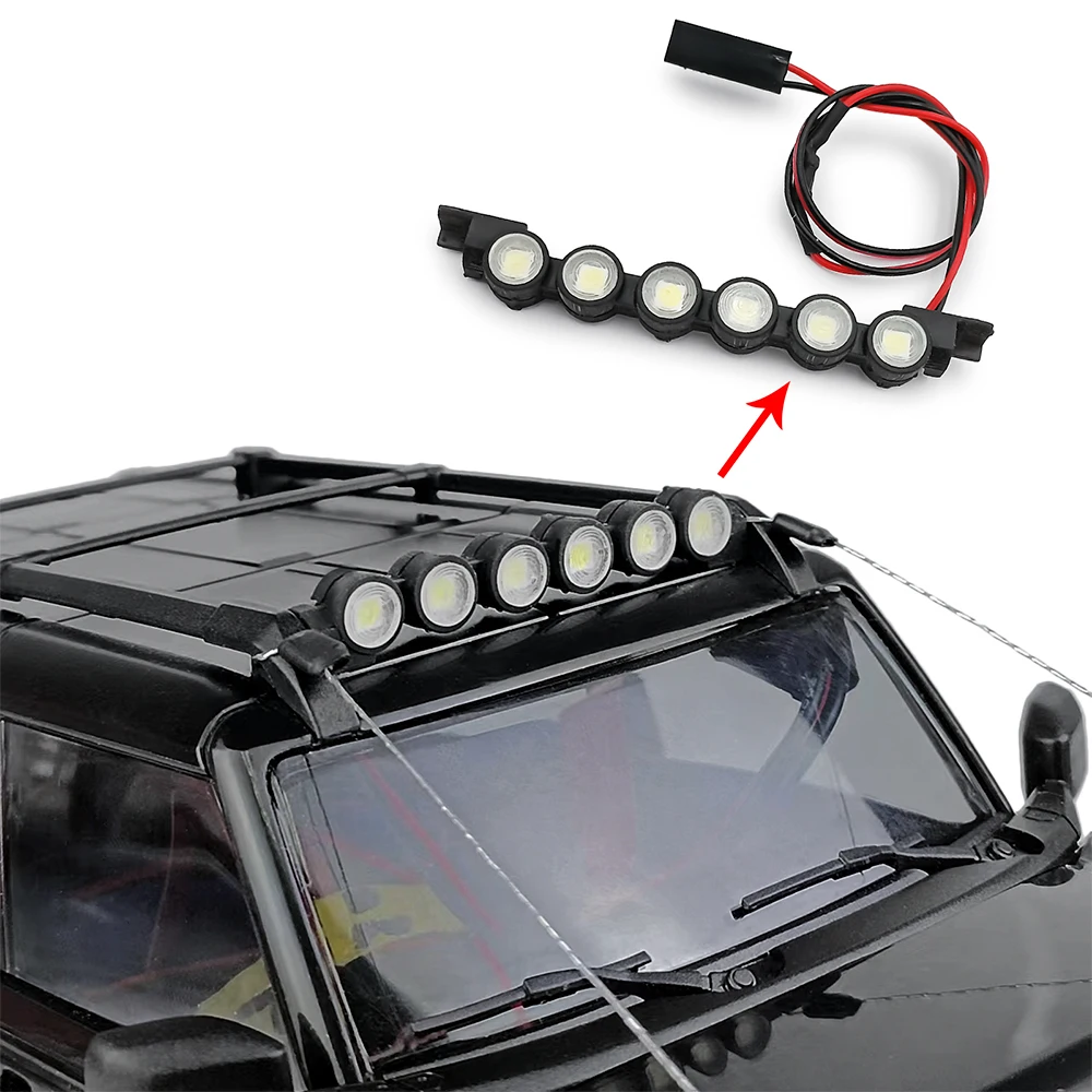 AXSPEED plastikowe oświetlenie dachowe LED reflektory pasek świetlny tylne światła reflektorów dla 1/18 gąsienica RC TRX4M Bronco Bronco K10 części