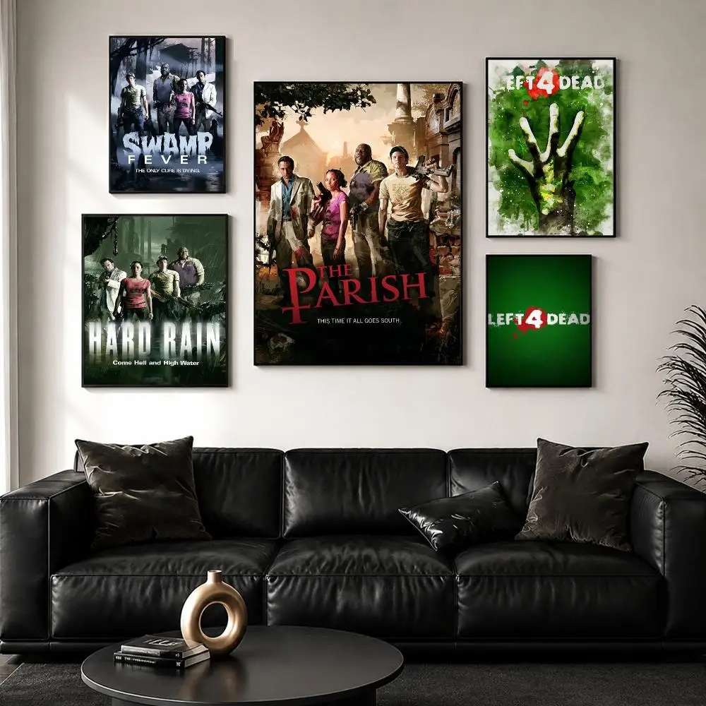 Zombie Shooter Game L-Left 4 D-Dead Poster Wall Art Print Sticker for Bedroom Living Room Dorm Office Modern Home Decor