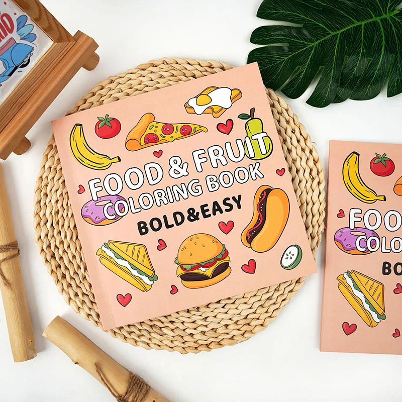 

Cartoon Mini Food Fruit Coloring Book Montessori Educational Toy Graffiti Book Creative Interesting Filling Color Book Gifts